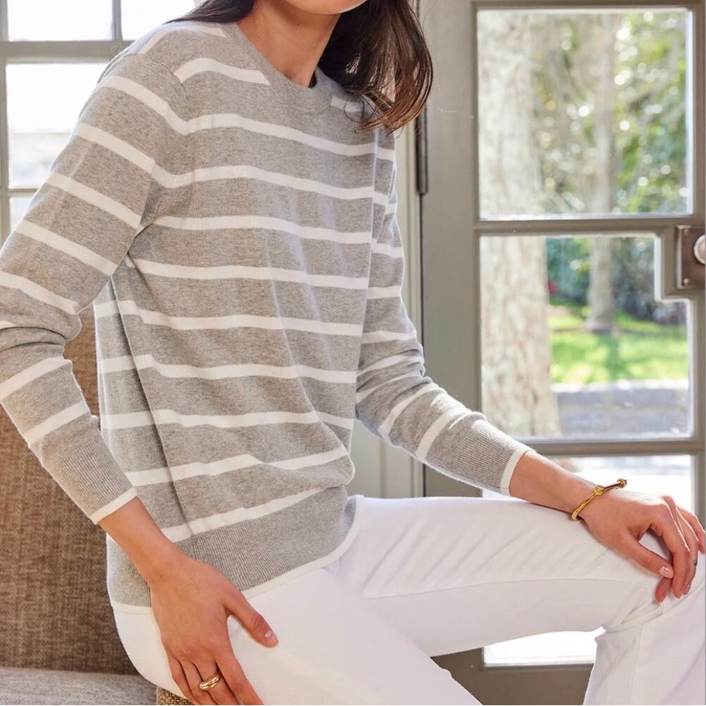 Lake Pajamas Evaline Sweater in Heather
Gray Wharf Stripe